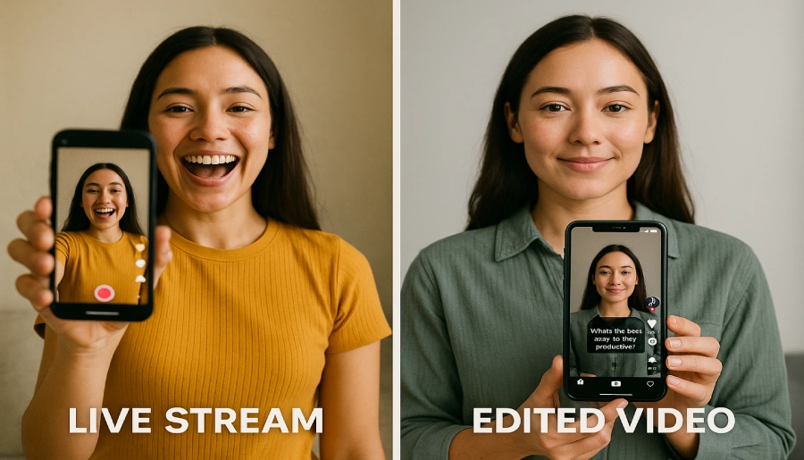 Vídeos gravados na hora vs editados: qual formato atrai mais curtidas?