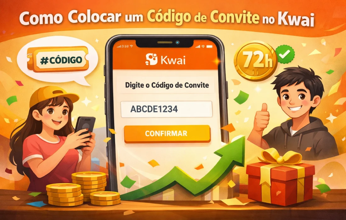 Como colocar um código de convite no Kwai