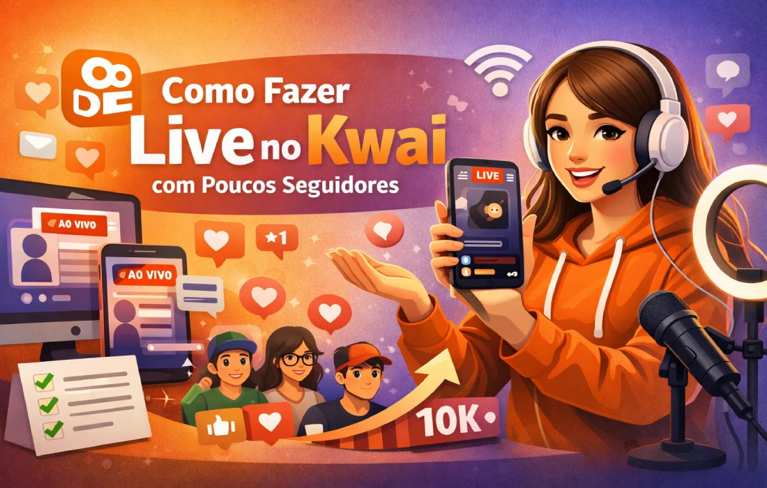 live no Kwai com poucos seguidores