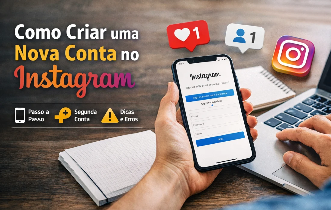 Como fazer para criar uma nova conta no Instagram
