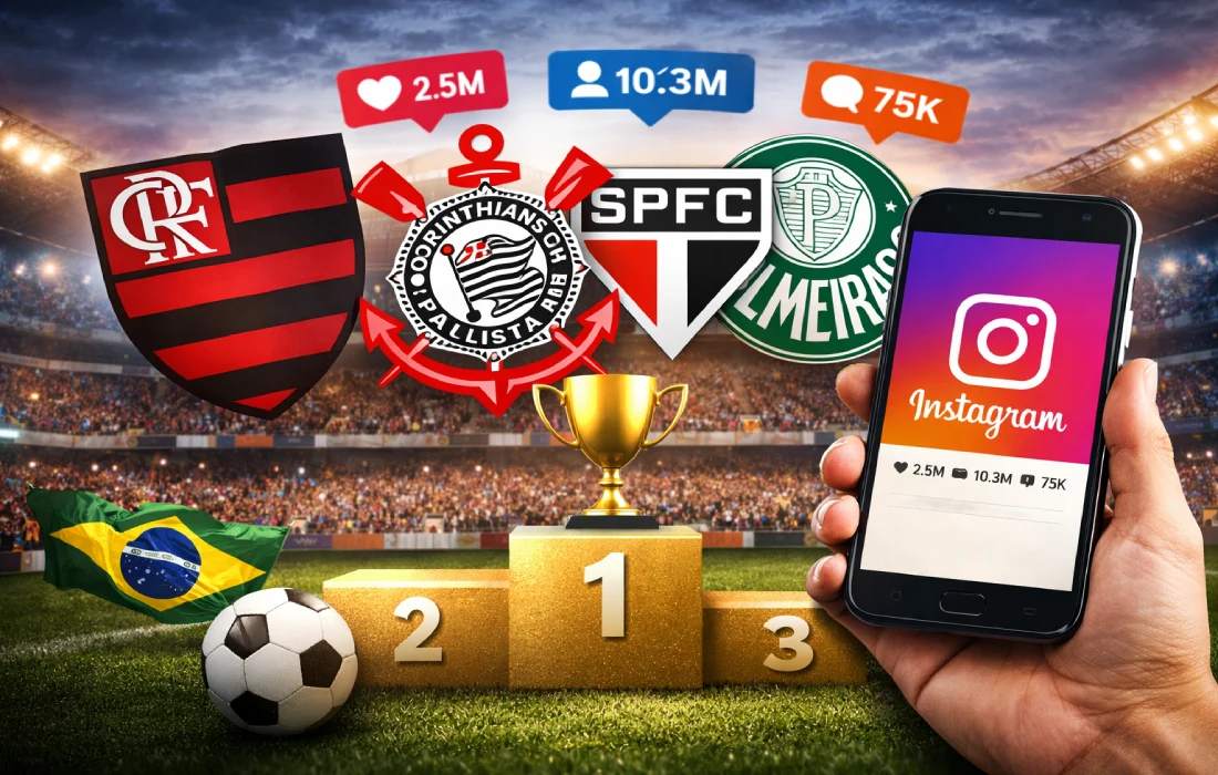 Times com mais seguidores no Instagram Brasil